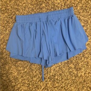 Blue Flowy Athletic Workout Shorts Size M